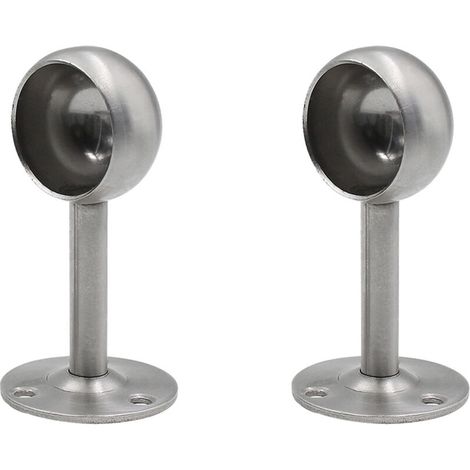 SABIR Lot de 2 supports de barre de rideau de douche en acier inoxydable avec 6 vis de plafond (1/5)