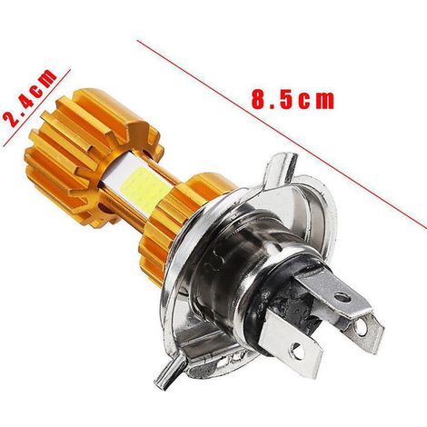 Phare Moto LED H4 18W COB 12V DC Universel, Ampoule Moto Puissante Étanche Moto, Lampe Moto 6000K Blanc Froid (1/5)