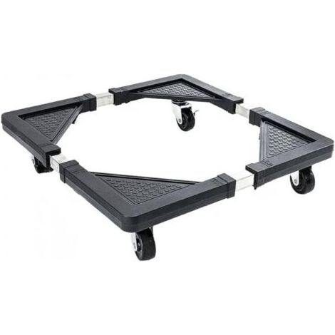 Socle pour lave-linge à roulettes de 43 x 43 à 65 x 65 cm, support réglable pour sèche-linge et réfrigérateur pivotant à 360° sous bureau, supporte les objets lourds jusqu'à 200 kg, soucoupe à roulett (1/5)