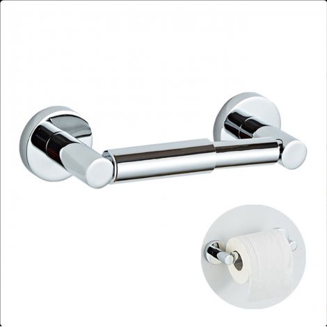 11,5-19 cm Porte-rouleau de papier toilette mural réglable en alliage de zinc, (argent poli), pour salle de bain et buanderie (1/5)