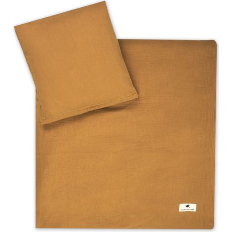 Parure de lit Enfant en Mousseline 80 x 80 cm + 35 x 40 cm 2 pièces Comprenant Housse de Couette et taie d'oreiller, 100% Mousseline de Coton, avec Fermeture éclair (1/5)