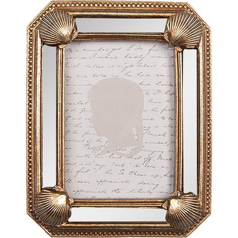 Cadre photo 6x9 cm en plastique coloris doré pour décoration intérieure 9 x 2 x 12 cm - PANGIVO (1/2)