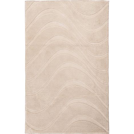Tapis de bain beige doux antidérapant antibactérien - 60 x 40 cm (1/5)