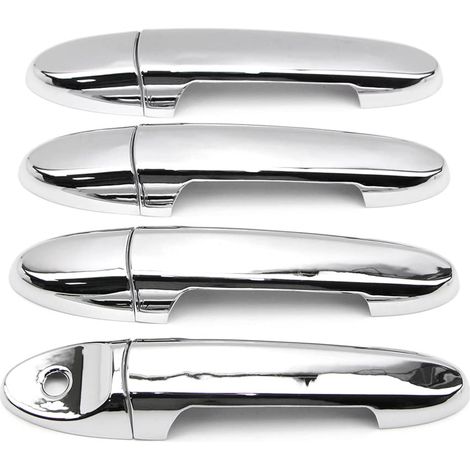 Lot de 8 housses de poignée de porte pour Escape Kuga 2001-2012, Tribute, Mariner 2008-2011 - Garniture extérieure en ABS plaqué chrome (sans trou de serrure intelligent) (1/5)