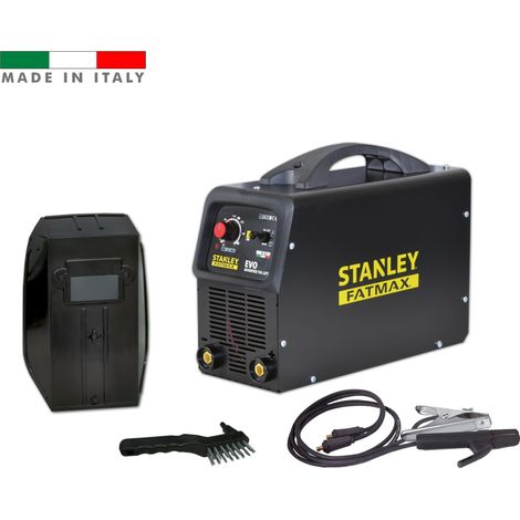 Saldatrice inverter 200a tig mma con accessori e maschera stanley fatmax evo 200