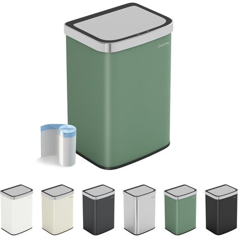 Motion Sensor Kitchen Bin with Soft Close Lid 16L GREEN