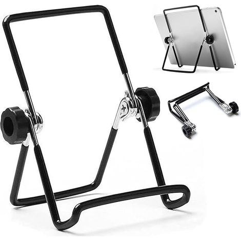 (Grand Noir) Support Tablette Réglable iPad Stand Pliable Portable Support Telephone Bureau Dock pour iPad, iPad Pro, Air, Samsung, Support de Cadre (1/5)