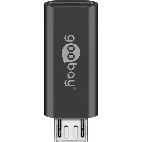 Goobay 55553 cambiador de género para cable USB Micro B USB C Gris (1/2)