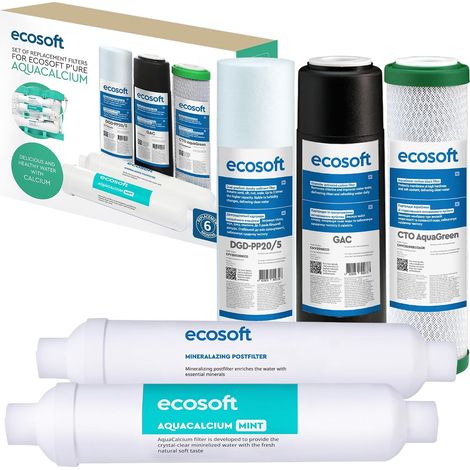 pack de filtres CHV5PUREMAC pour osmoseur domestique, jeu de cartouches de remplacement, filtration eau multi-étapes, charbon actif et minéralisation, entretien système RO maison (1/5)