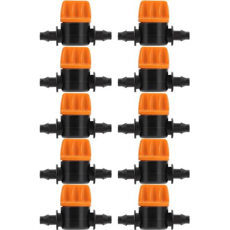 10 Pièces Vanne de Commutation D'irrigation 4/7 Connecteur de Tube D'irrigation Connecteurs de Tuyau Vanne Barbelée Convient pour Jardin Agricole