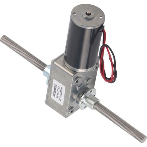 Schneckengetriebemotor, rechts- und linksgängige Welle, koaxial, M8-Gewinde, Drehzahluntersetzung 1280, Motor mit Flansch, Untersetzungsverhältnis 50 (1/5)