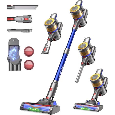 Aspirateur sans fil 45000 Pa/450 W/60 min, avec écran LED, brosse anti-enchevêtrement, super silencieux, pour tapis, sols durs et poils d'animaux (1/5)