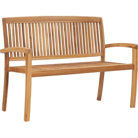 Maison Exclusive - Stapelbare Gartenbank mit Auflage 128,5 cm Mas