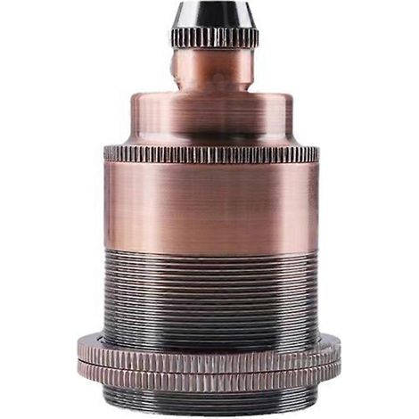 Douille à vis E27 en laiton, compatible avec les lustres, bronze antique rouge, accessoire pour lustre, douille d'ampoule. (1/5)