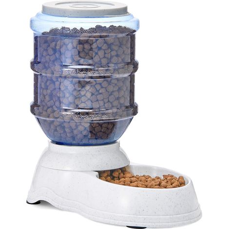 Distributeur de croquettes lot de 1 gravitaire 3,8 L pour chiens et chats avec couvercle amovible remplissage et nettoyage facile (1/5)