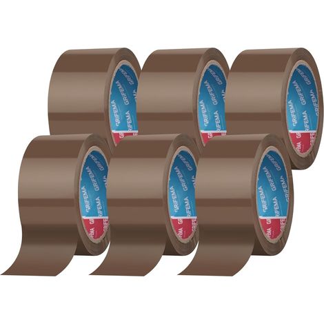 Ruban Emballage 66m x 50mm 6 Rouleaux Marron (1/5)