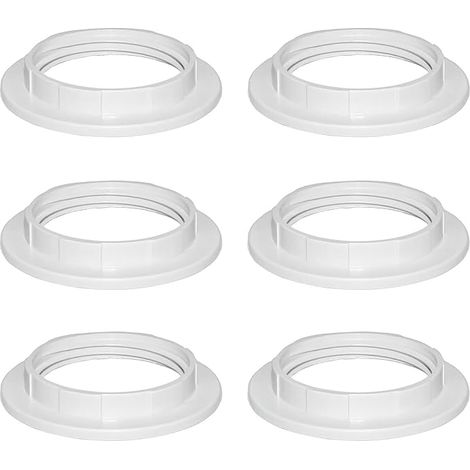 Blanc Plastique Anneau Réducteur Abat Jour E27 40MM, Accessoires Abat-Jour Bague Plaque Convertisseur Adaptateur, E27 Anneau Réducteur Abat-Jour Lampe bureau, Plafonniers (1/5)