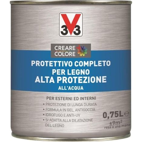 PROTETTIVO COMPLETO PER LEGNO ALTA PROTEZIONE ALL'ACQUA SATINATO TARSPARENTE ALL'ACQUA 0,75LT