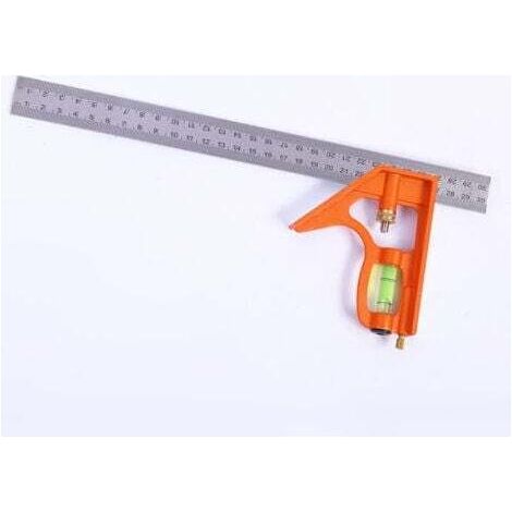 Équerre Combinée 300mm - Équerre à Combinaison Universelle et Précise en Métal avec Butée et Outil de Traçage - Outil de Mesure Professionnel (1/5)