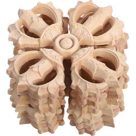 OSALADI Lot de 6 appliques décoratives en bois massif sculpté (1/5)