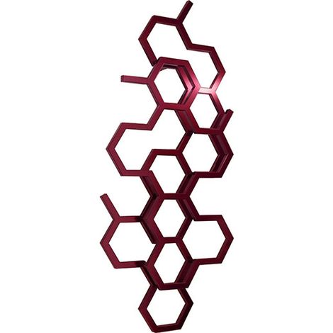 Roter Heißwasser-Handtuchtrockner, 821 mm hoch und 486 mm breit - 248 Watt - HEX821/486ZXRWE