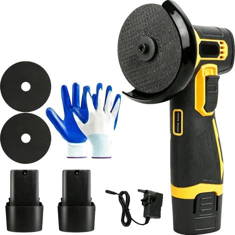 Amoladora angular, motor de 500 W, hasta 19500 rpm, 17 cm x 8 cm x 10 cm, diseño portátil, peso 1 kg. (1/5)