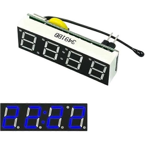 RX8025T 3 dans 1 LED Horloge numérique Température Module de tension Temps Thermomètre Voltmètre Carte DC 5V-30V Bleu (1/5)