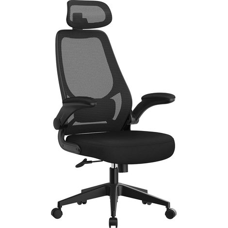 Sedia da ufficio seduta ergonomica girevole braccioli e poggiatesta regolabili tessuto traspirante altezza regolabile nero 120005874