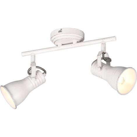 Barra STEAM barra 2 Faretti e portafarettis orientabili L.30cm metallo bianco anticato 813400227 (1/5)