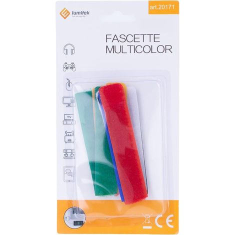 Fascette Regolabili e Riutilizzabili in Nylon, 6 Pezzi Multicolore 2x18.4cm