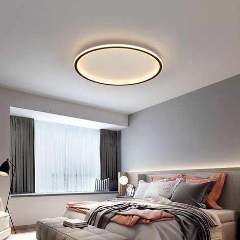 LED-Deckenleuchte, flach, 24 W, 3000/4500/6000 K, 2700 lm, moderne, ultradünne, runde, schwarze Deckenleuchte Ø 30 mm für Wohnzimmer, Küche, Esszimmer, Flur, Zuhause, Büro, Außenbereich, Veranda (1/3)
