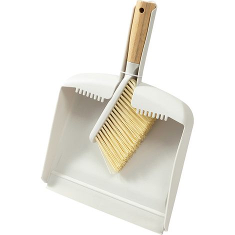 Set scopa e paletta - Pulitore da scrivania con manico in legno  Setole dense, forma compatta e impugnatura facile per rimuovere briciole e lettiera per gatti (1/5)