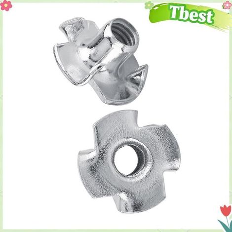 Tbest Écrou en T Carbon Steel T Nut Four Pronged Tee Nuts Furniture Fastener (M5x50pcs) outillage ecrou M5 M3 (50 pièces/paquet) (1/5)