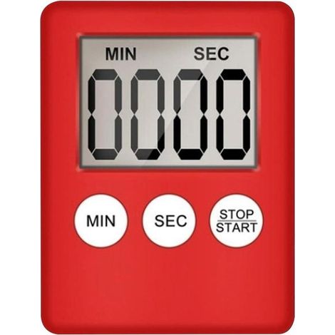 (Rouge)Minuteur Cuisine, Minuteur De Cuisine Numérique, Minuterie Numérique, Minuterie de Cuisine, Chronomètre Minuterie Aimanté, LED Compte à rebours pour Cuisiner, Jouer, Cuisiner (1/5)