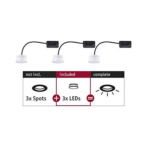 Kit di moduli LED Incasso acciaio satinato 6W 2700K (1/4)