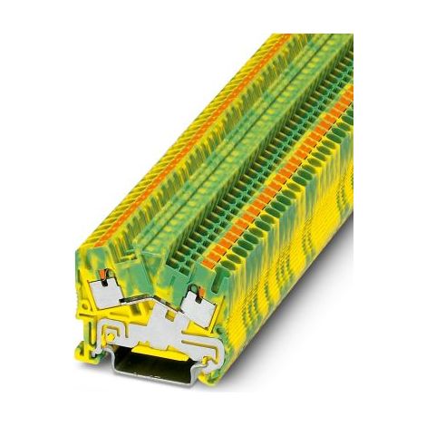Bloc de mise à la terre PTS 2.5-PE, 2 voies , raccordement Enfichable, 26 12 AWG, Vert/Jaune ( Prix pour Paquet de 5 )