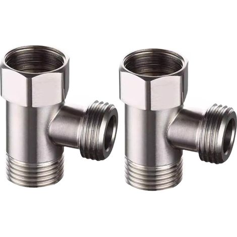 3 Way Brushed Stainless Steel Toilet Tap 3 Way Valve for Adapter (1/5)