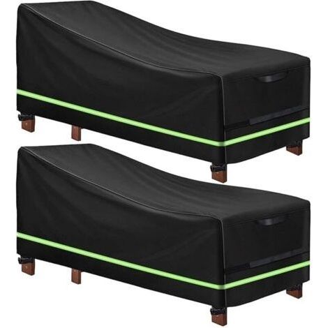 2-pack of sun lounger covers with reflective strip, durable 420D Oxford fabric, waterproof and windproof garden sun lounger cover