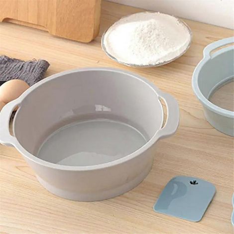 Tamis à farine de cuisine, passoire, tamis à sucre semi-automatique portatif, saupoudreur de poudre, outil de pâtisserie peu encombrant L (1/5)