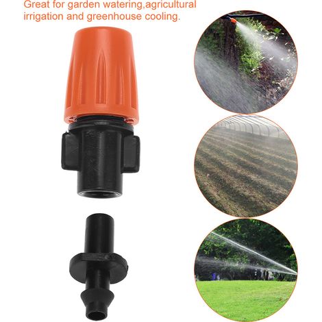 Lot de 50 buses de brumisation réglables pour irrigation goutte à goutte de jardin, têtes d'arrosage à micro-débit. (1/5)
