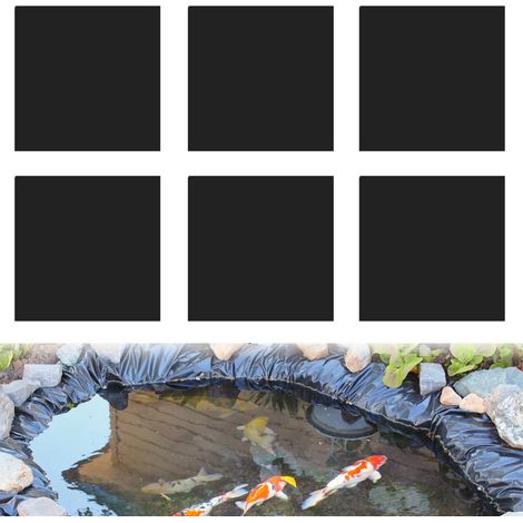 Lot de 6 patchs de réparation pour bâche de bassin de 2525cm, kit de réparation auto-adhésif , pour réparation des bâches de bassin (1/5)