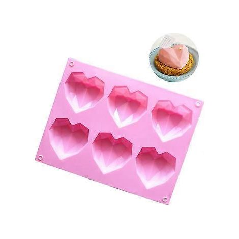 Herzförmige Mousse-Kuchenformen in Diamantform, lebensmittelechtes, flexibles Silikon, leicht zu reinigen, ideal für Valentinstag, Geburtstag, Weihnachten und andere Anlässe.