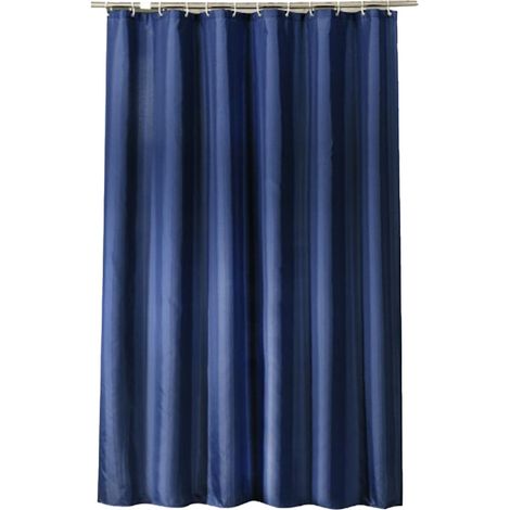 [rideau de douche][sans marque][moderne][Rideau de douche imperméable en polyester renforcé bleu foncé 200x200cm avec 12 crochets - pour salle de bain familiale ou hôtelière] (1/5)