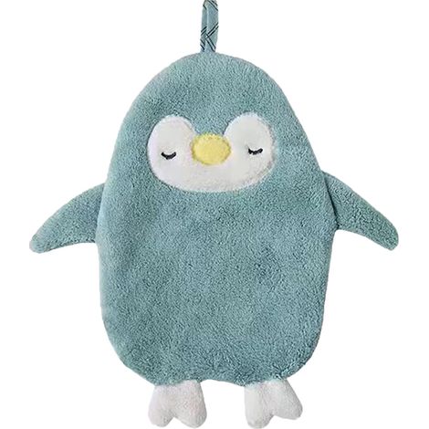Serviette en polaire corail motif pingouin dessin animé, ultra-absorbante décorative pour maison et salle de bain, idéale pour bébés et jeunes enfants anniversaire fête des enfants (1/5)