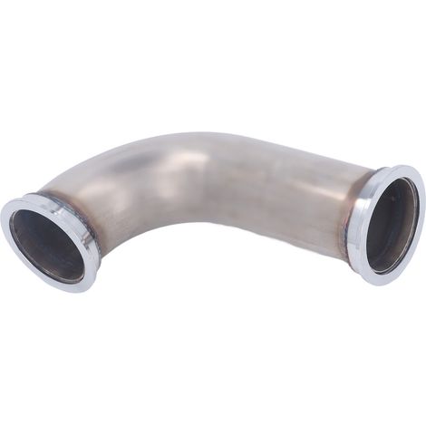 Tube d'échappement turbo coudé à 90° en acier inoxydable, bride V-bend 2,5 pouces avec collier de serrage, pour moteur essence ou diesel turbocompressé. (1/5)