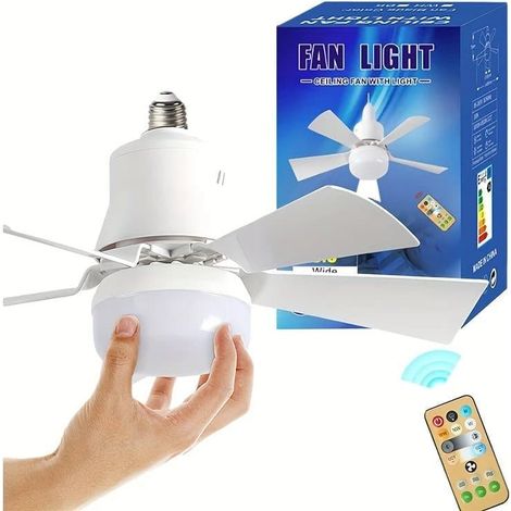 Deckenventilator mit integrierter Beleuchtung und Fernbedienung, dimmbares LED-Licht, 16,5 Zoll, geeignet für Schlafzimmer/Wohnzimmer.