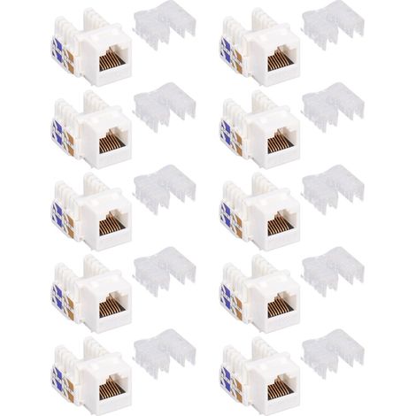 TF1015A Prise réseau blindée RJ45 CAT5 Type A avec capuchons pour connexion terminal Ethernet ISDN – Lot de 10 pièces (1/5)