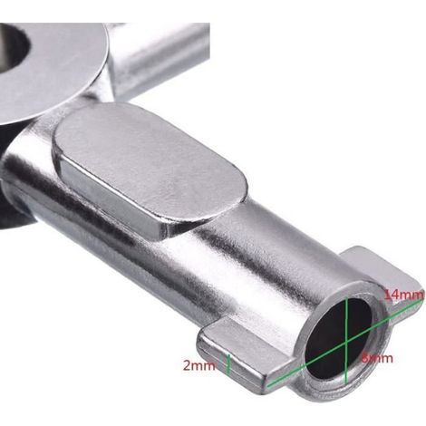 Clé Multifonction 4 Voies - Alliage De Zinc - Pour Vannes Eau Gaz Compteur Armoire Électrique - 7,2 x 7,2 x 1,3 cm - 1 Pièce (1/5)