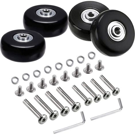 LaBlanc - Roue de Valise, 4 Pièces Roues Valise Remplacement, 50mm Roues Valise, Roue de Valise avec Outils, Caoutchouc Métal Roue de Valise Convient Bagages Chariots Patins (1/5)