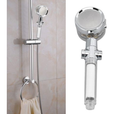 Cabezal de ducha giratorio Propeller Vortex Hydro Jet de 360° con filtro y botón de pausa G1/2 – Ducha turbo de alta presión fabricada en ABS y metal. (1/5)